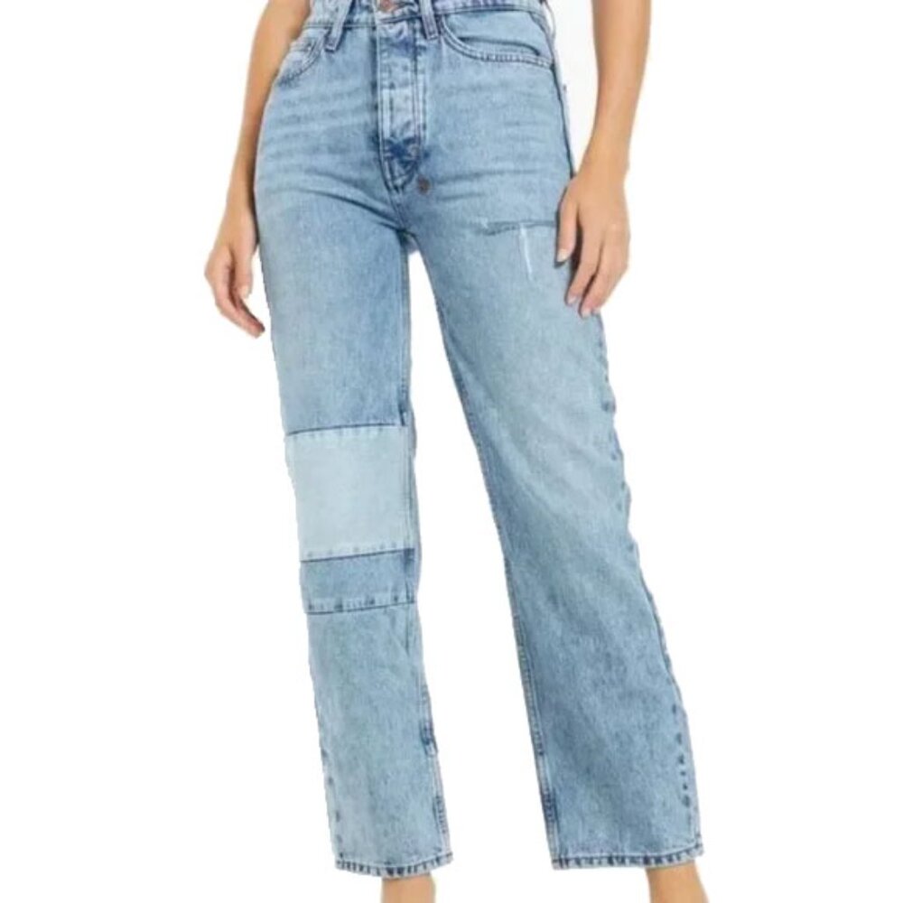 Ksubi Brooklyn Patchwork Lifetime Reverse Jeans 28 27x28 Wide Leg High Rise